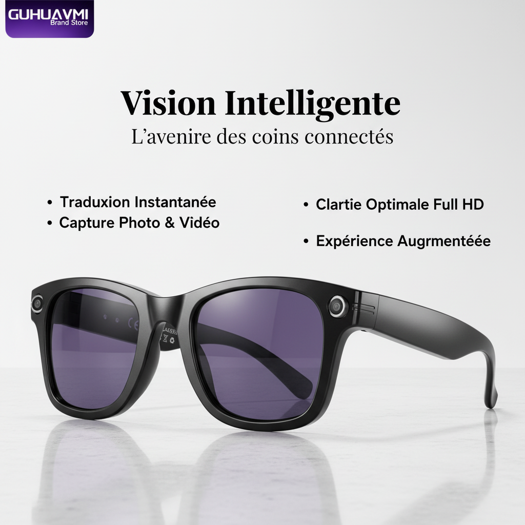 AI Smart Glasses with 8MP Camera Video Recording 100+ Languages Translation Sunglasses Bluetooth Call Music Play Men Women 2025